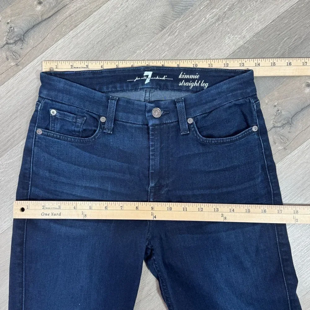 7 For All Mankind Kimmie Straight Leg Jeans Dark Blue 28 - Picture 11 of 14